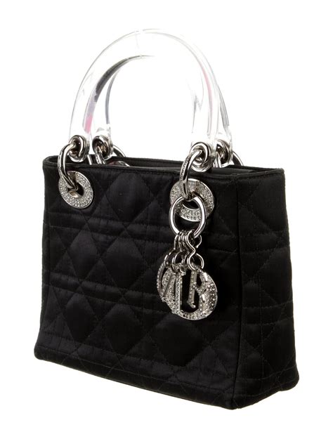 lady dior mini satin|Mini Lady Dior Bag Black Satin Embroidered with White Resin .